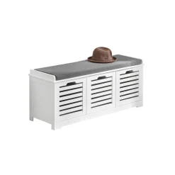 SoBuy Szafka na buty z trzema szufladami Biały 105x35x43cm FSR23-W