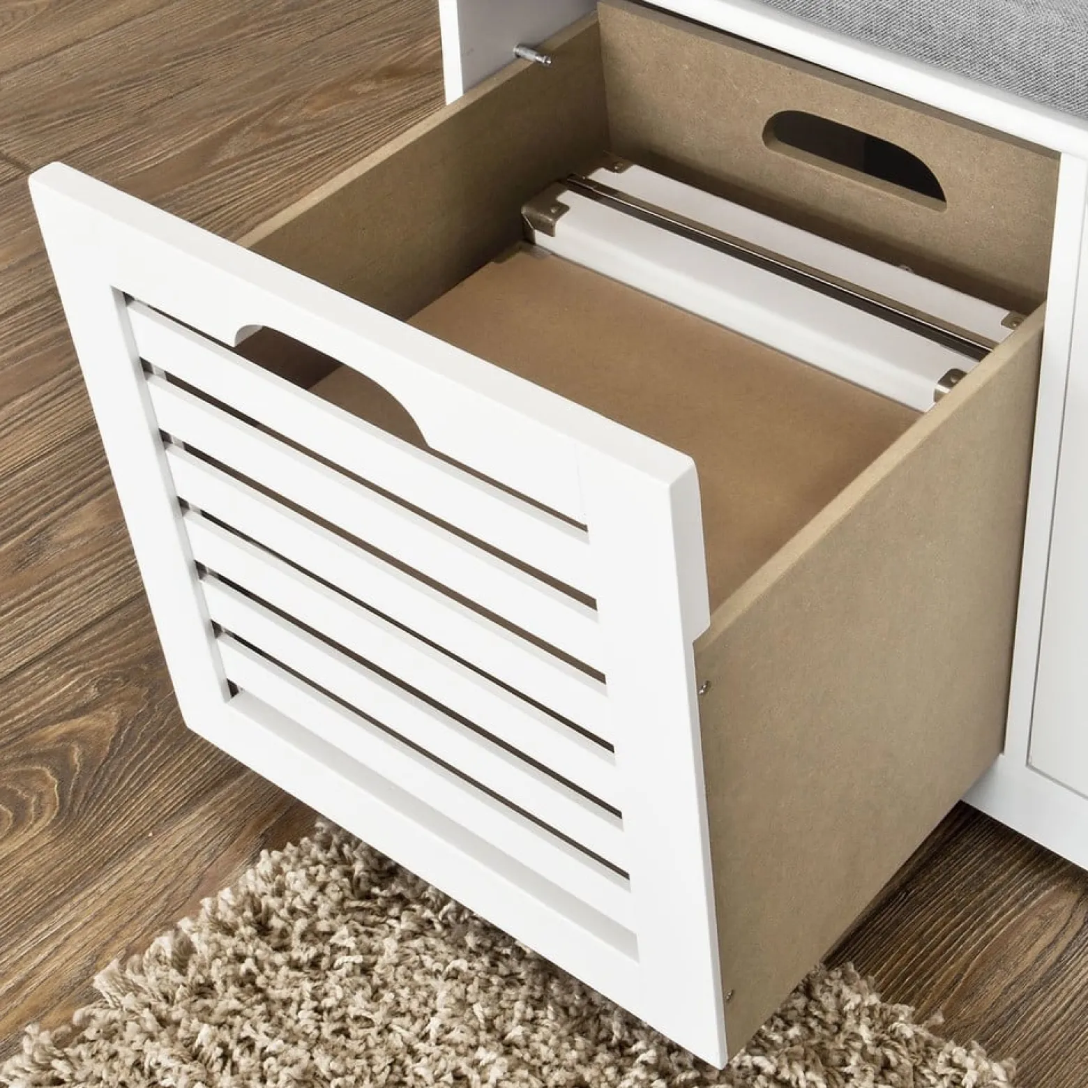 SoBuy Szafka na buty z trzema szufladami Biały 105x35x43cm FSR23-W