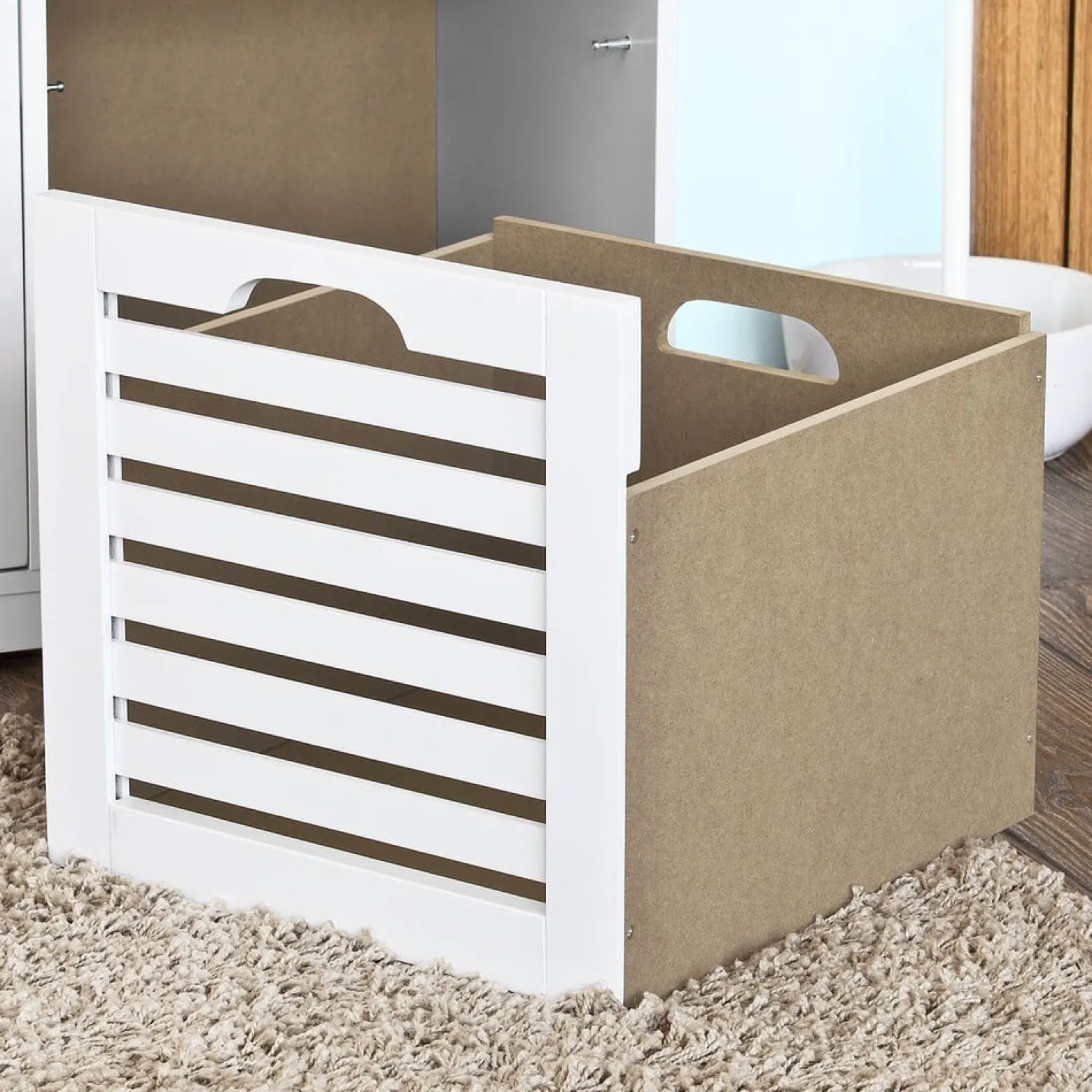 SoBuy Szafka na buty z trzema szufladami Biały 105x35x43cm FSR23-W