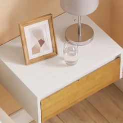 SoBuy Szafka nocna wisząca z szufladą Biały 40x29x15 cm FBT174-E-WN