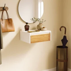 SoBuy Szafka nocna wisząca z szufladą Biały 40x29x15 cm FBT174-E-WN
