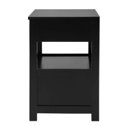 SoBuy Szafka nocna z 2 szufladami Czarny 45x37.5x55cm Nowoczesny FRG258-SCH