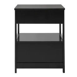 SoBuy Szafka nocna z 2 szufladami Czarny 45x37.5x55cm Nowoczesny FRG258-SCH