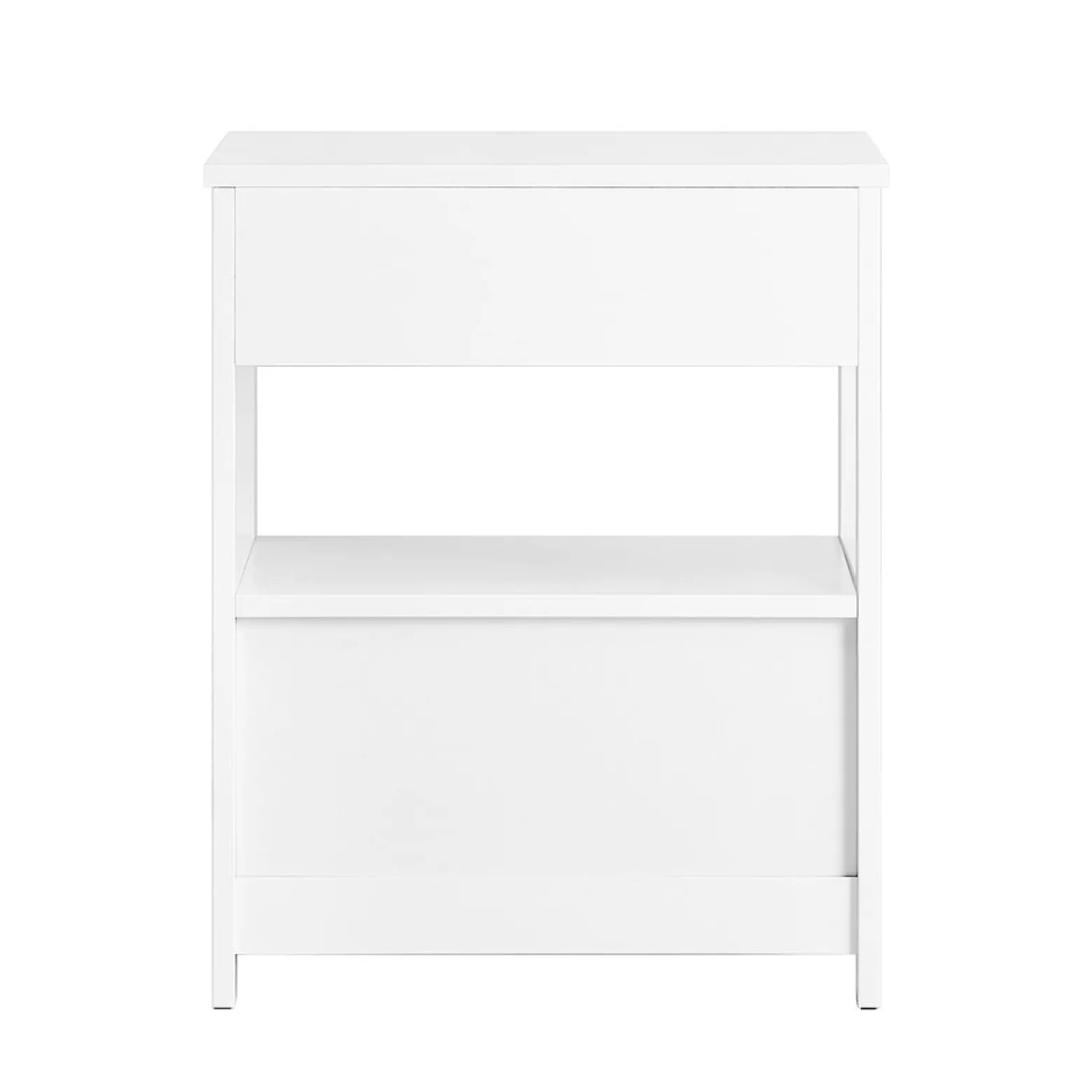 SoBuy Szafka nocna z 2 szufladami Biały 45x38x55.5cm Nowoczesny FRG258-II-W