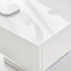 SoBuy Szafka nocna z 2 szufladami Biały 45x38x55.5cm Nowoczesny FRG258-II-W