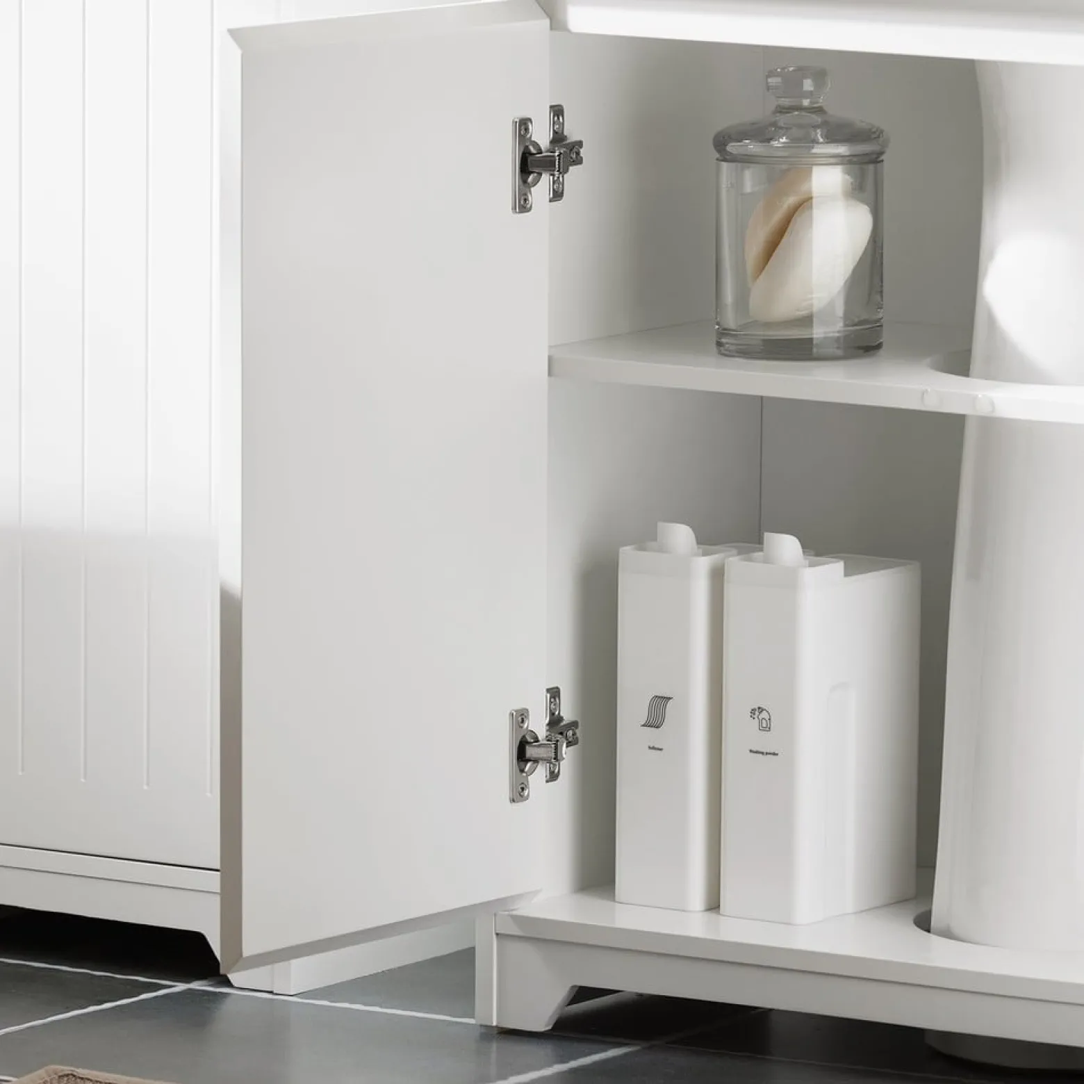 SoBuy Szafka pod umywalkę z dwoma drzwiczkami Biały 60x30x60cm BZR108-II-W