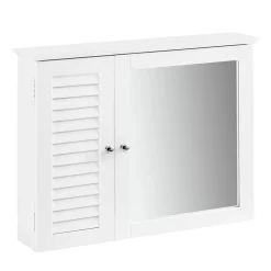 SoBuy Wisząca szafka z 2 drzwiczkami Biały 65x14x49cm BZR55-W