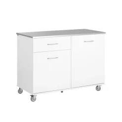 SoBuy Wyspa kuchenna z jedną szufladą Biały 120x56x90.5cm FKW117-W