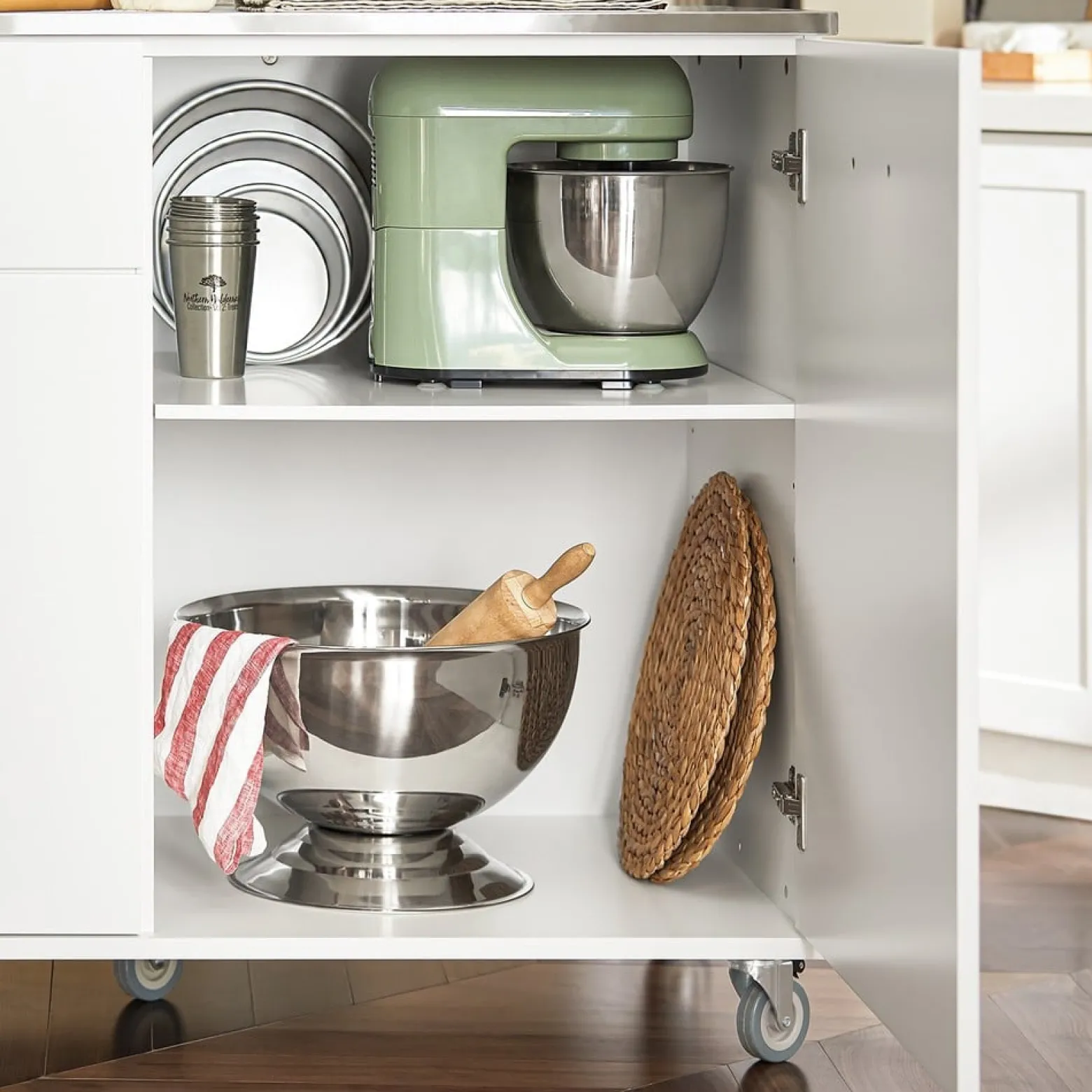 SoBuy Wyspa kuchenna z jedną szufladą Biały 120x56x90.5cm FKW117-W