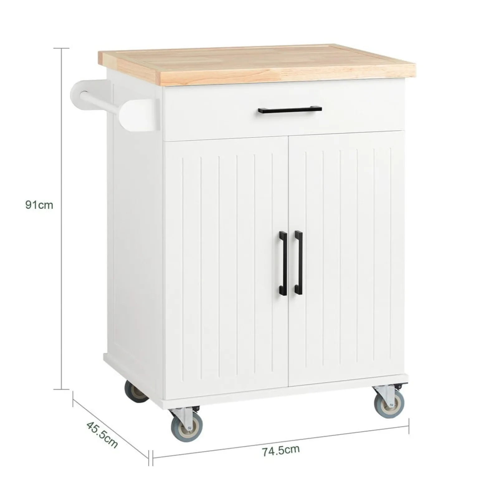 SoBuy Wózek kuchenny z szufladą 74x45.6x91cm Nowoczesny FKW119-NW