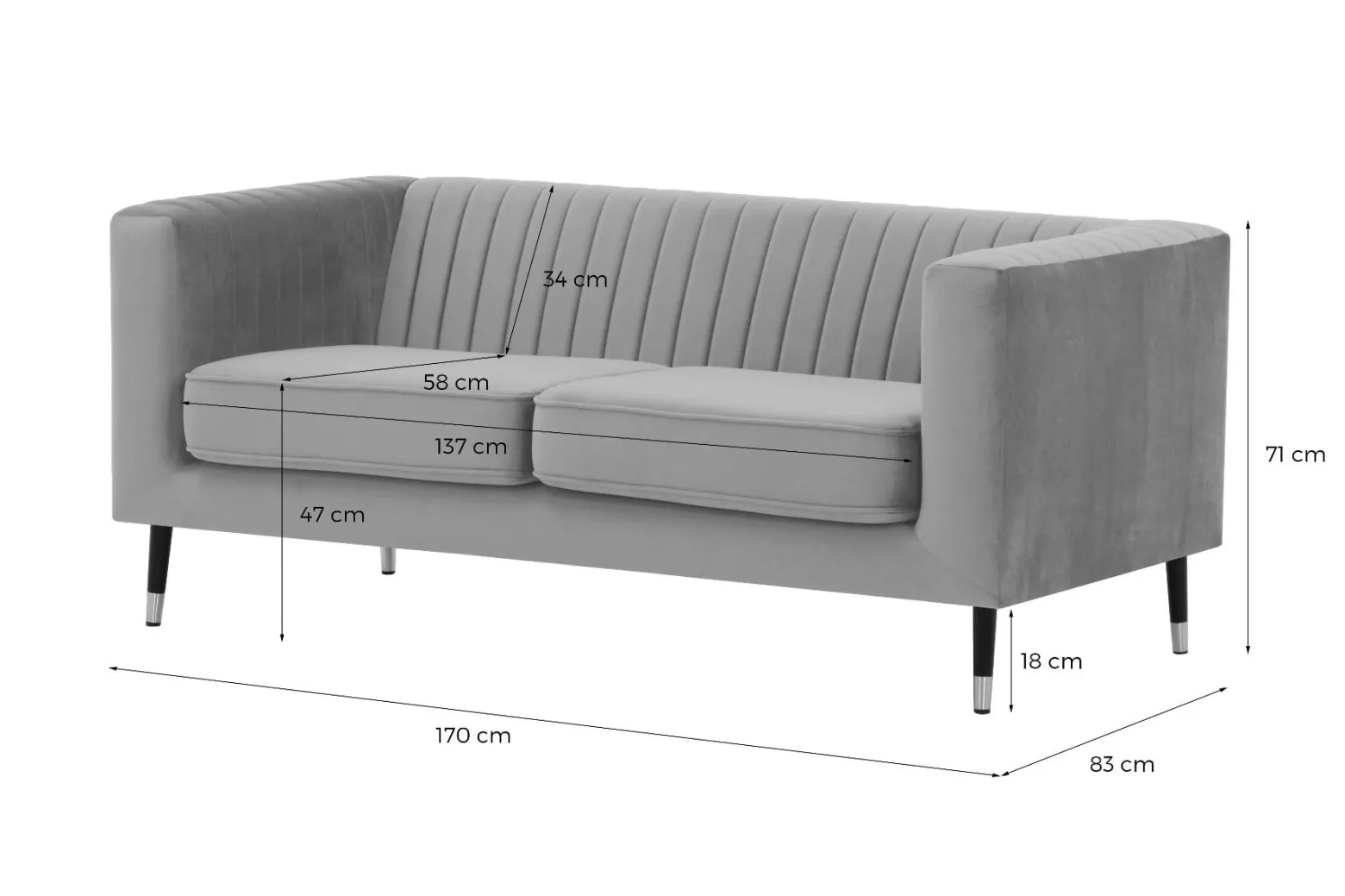 Sofa dwuosobowa Slender-Velluto 8
