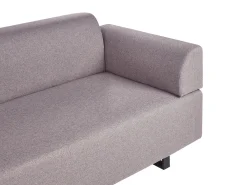 Sofa 3-osobowa ze stolikami brązowa
