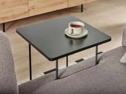 Sofa 3-osobowa ze stolikami brązowa