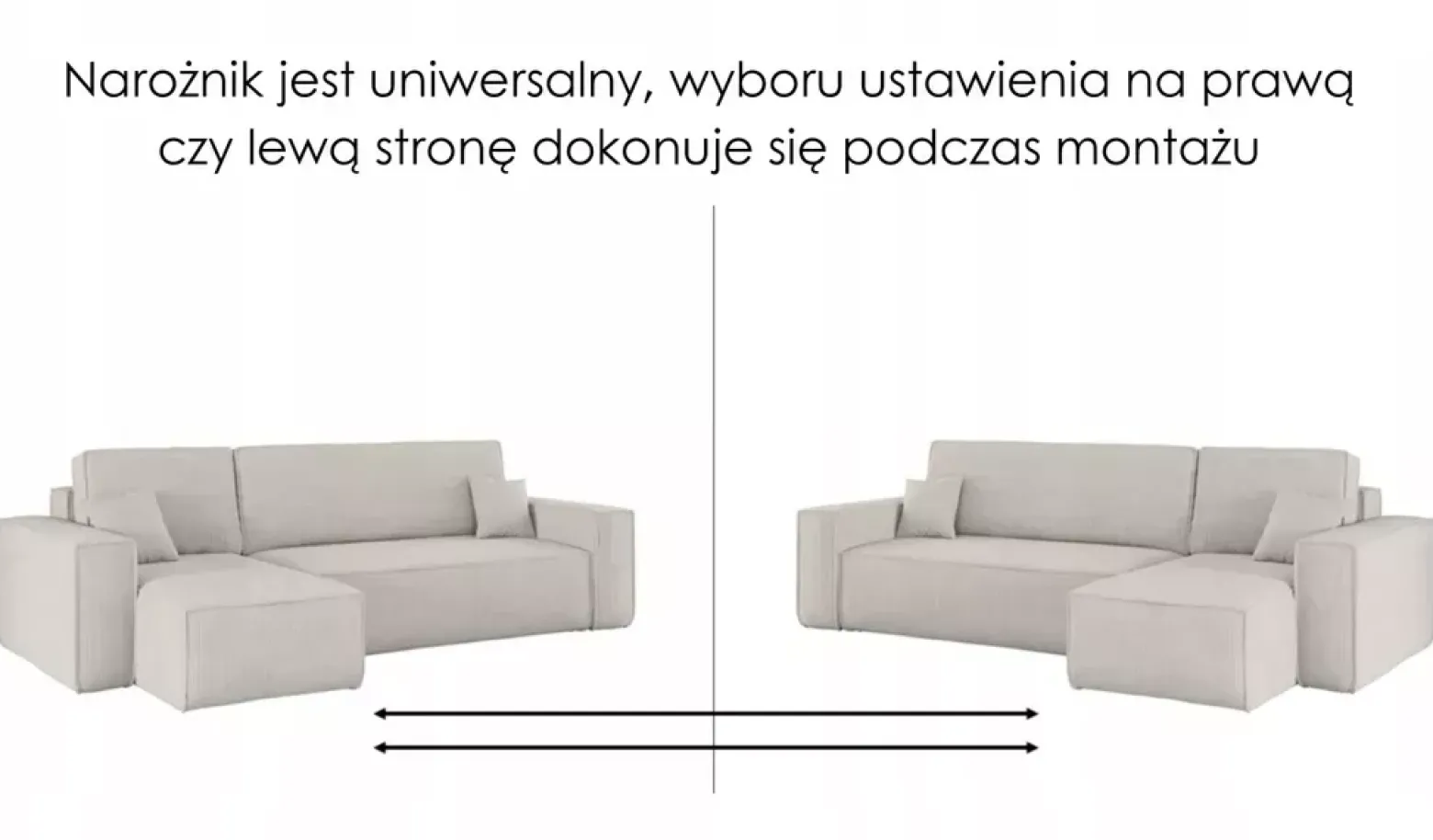 Sofa w kształcie L BEST, tkanina Abriamo, Grafitowy Prawostronny