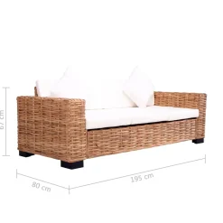 Sofa Biały rattan vidaXL