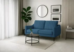 Sofa Cori dwuosobowa wolnostojąca Niebieska
