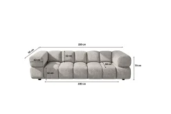 Sofa czteroosobowa, tkanina szenilowa Puente, Beżowy, Averro