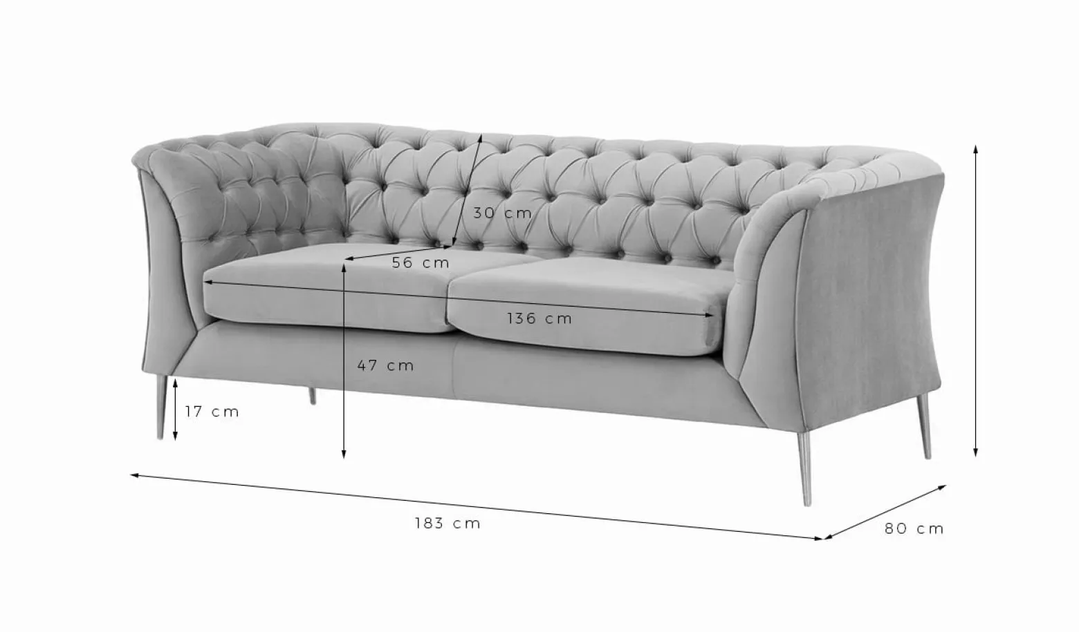 Sofa dwuosobowa Chesterfield Modern-Velluto 17