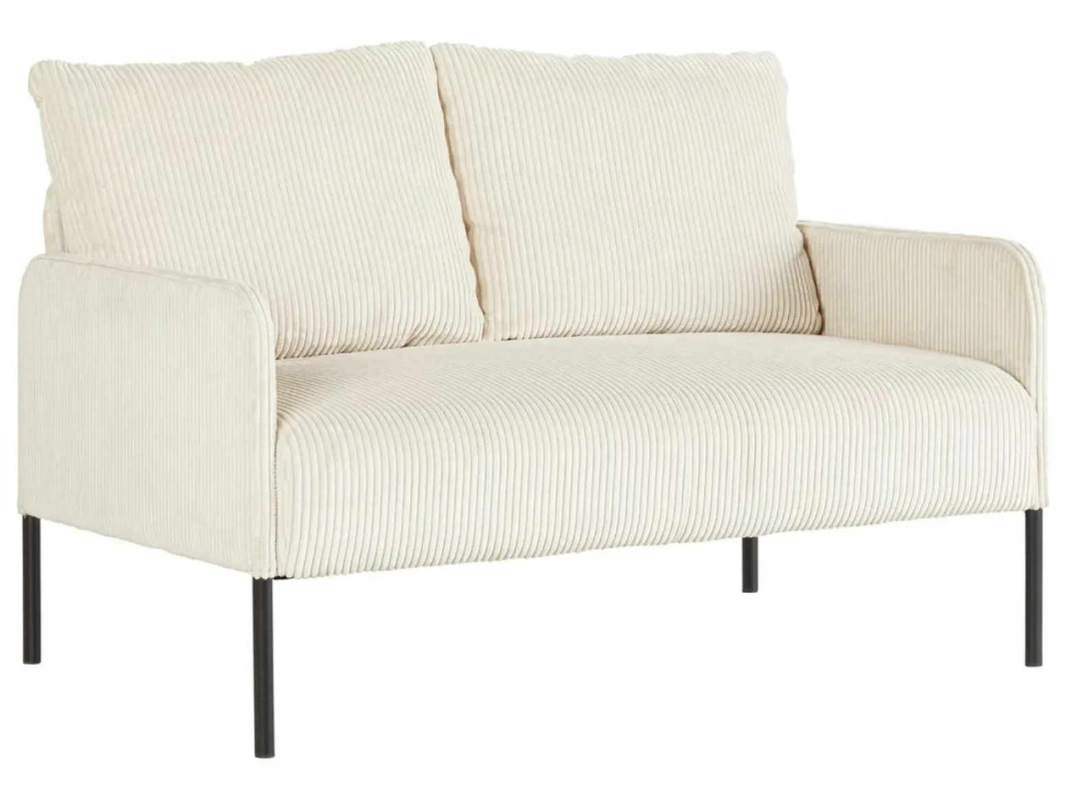 Sofa dwuosobowa Cord nierozkładana beżowa