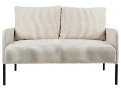 Sofa dwuosobowa Cord nierozkładana beżowa