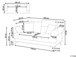 Sofa dwuosobowa tapicerowana jasnobrązowa