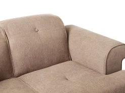 Sofa dwuosobowa tapicerowana jasnobrązowa