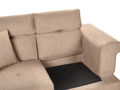 Sofa dwuosobowa tapicerowana jasnobrązowa