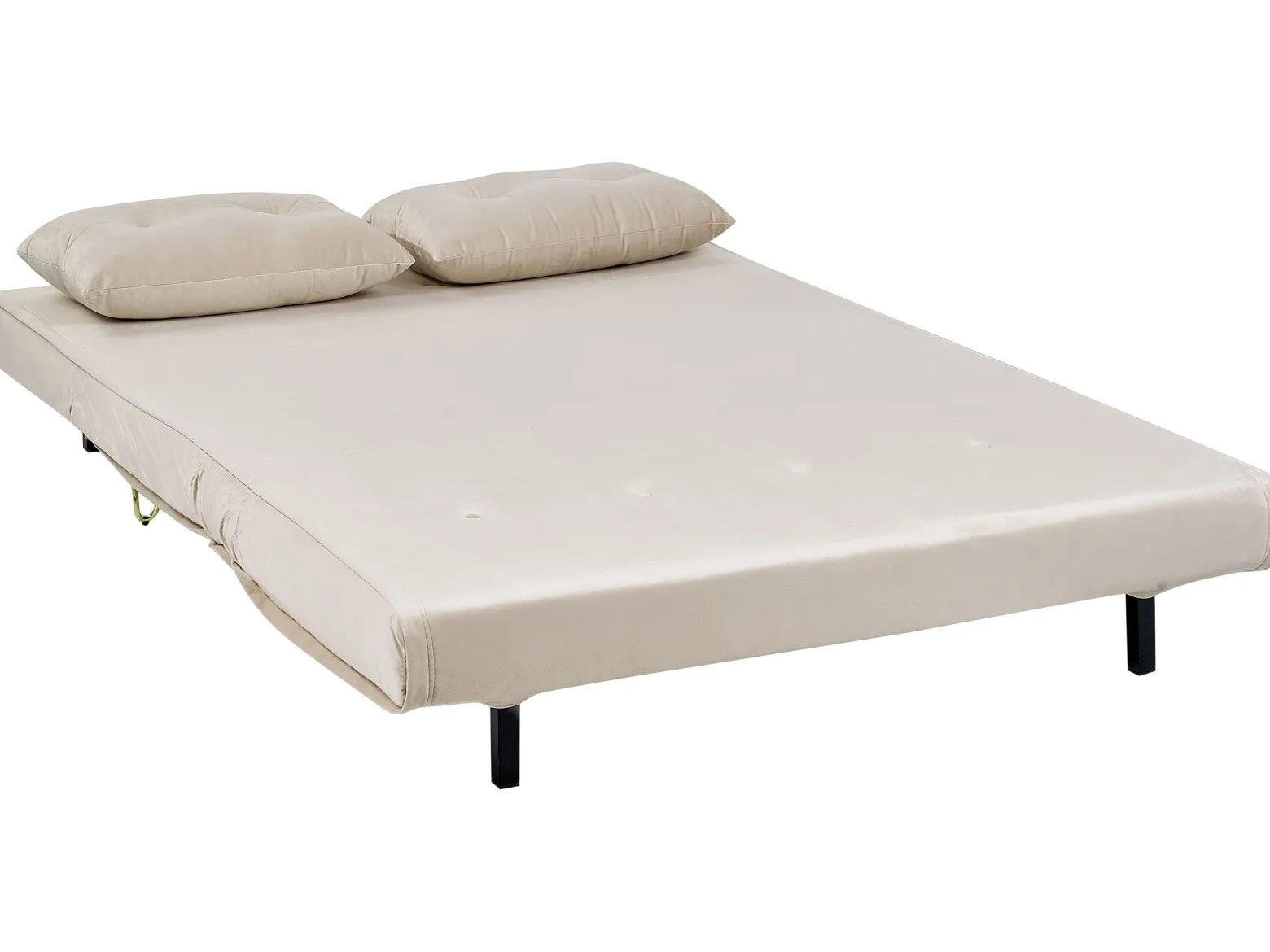 Sofa kanapa dwuosobowa welur beżowa