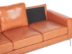 Sofa kanapa ekoskóra brązowa