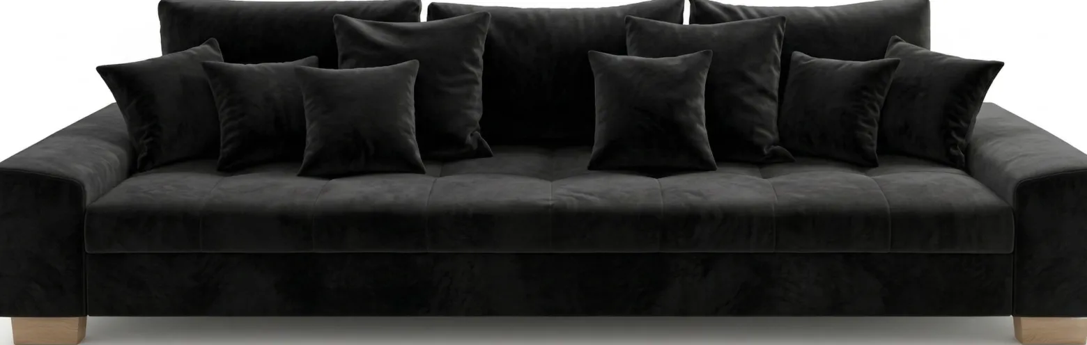 Sofa Kanapa Rozkładana z Funkcją Spania + Pojemnik do Salonu Magic Czarna