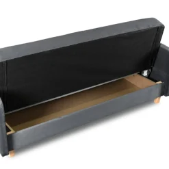 Sofa Kanapa Rozkładana z Funkcją Spania Wersalka Dwuosobowa Szara CUBA