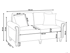Sofa kanapa trzyosobowa tkanina szara