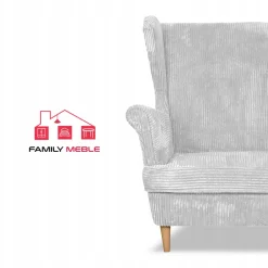 Sofa kanapa uszak Bonito skandynawska sztruks paski Family Meble szara