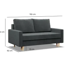 Sofa kanapa z funkcją spania ŻÓŁTA bonell