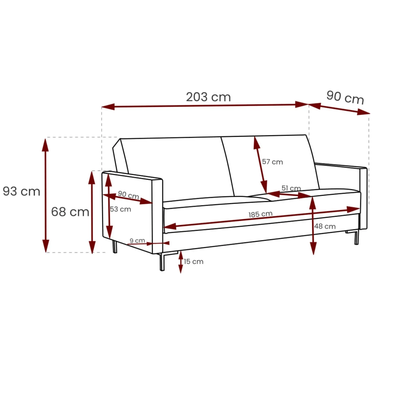 Sofa LUCA A madone 17031 chrom