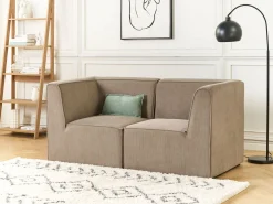 Sofa modułowa 2-osobowa sztruks beżowoszara