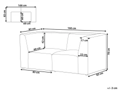 Sofa modułowa 2-osobowa sztruks beżowoszara