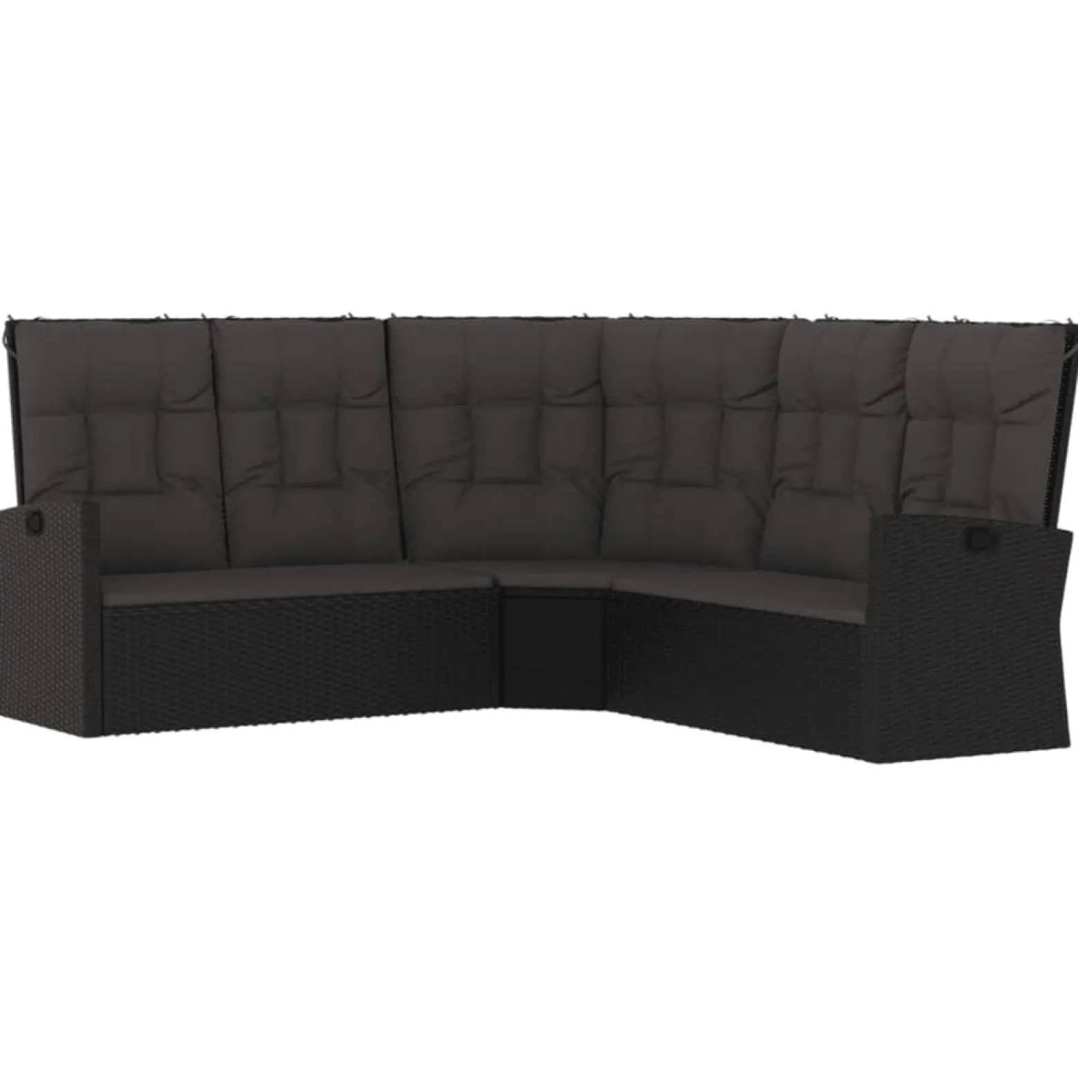 Sofa narożna Czarny Technorattan vidaXL