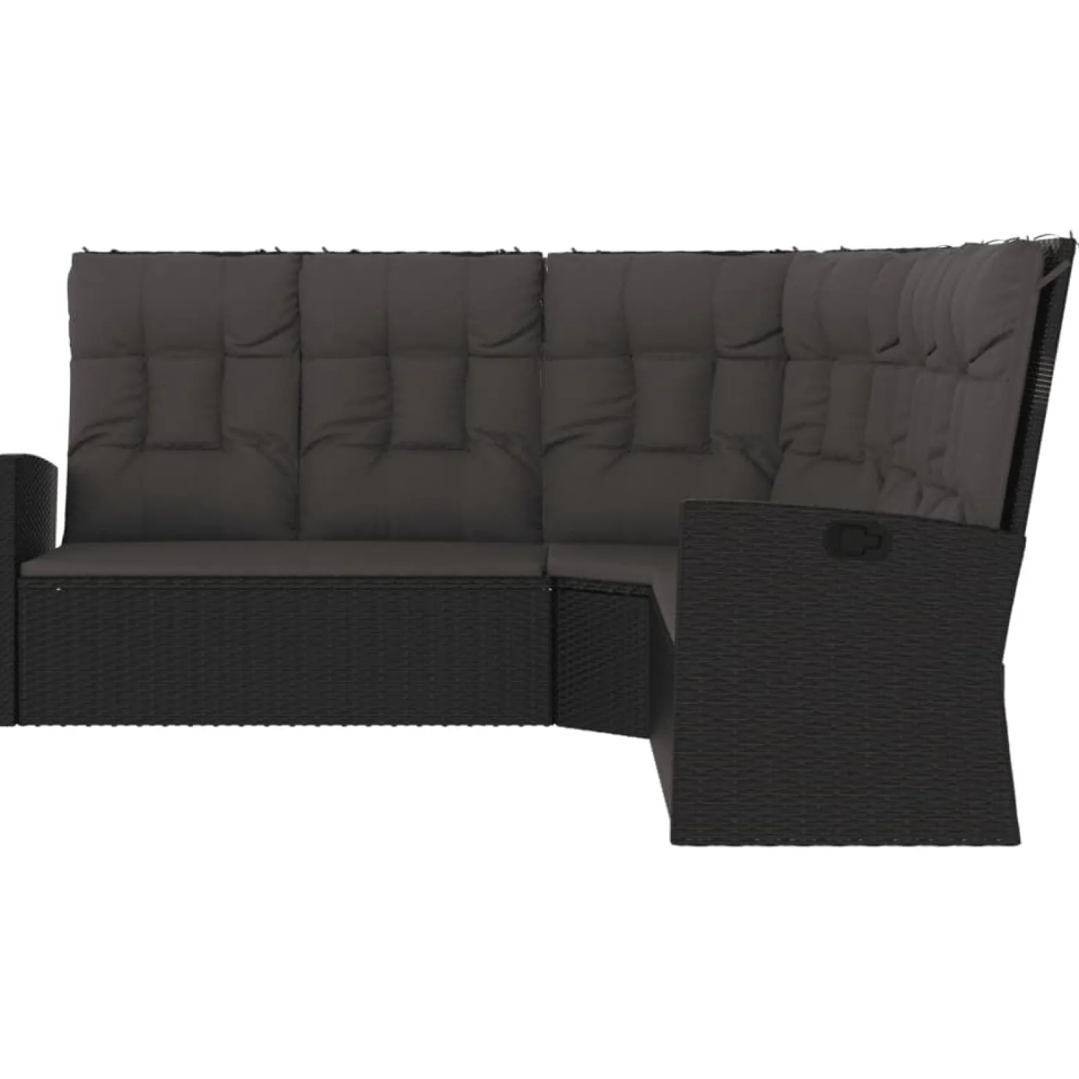 Sofa narożna Czarny Technorattan vidaXL