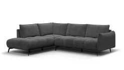 Sofa narożna 5 osobowa lewa AERA, ciemnoszara