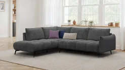 Sofa narożna 5 osobowa lewa AERA, ciemnoszara