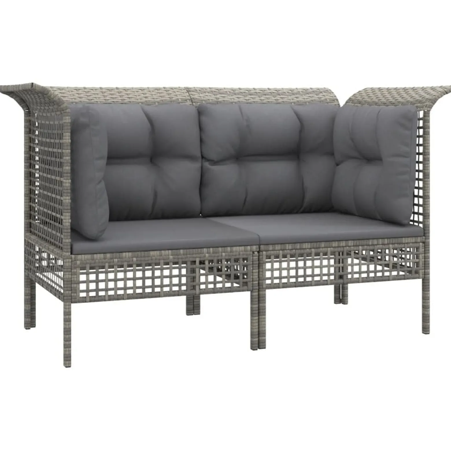Sofa narożna Szary Technorattan Sofa narożna (2 szt.) vidaXL