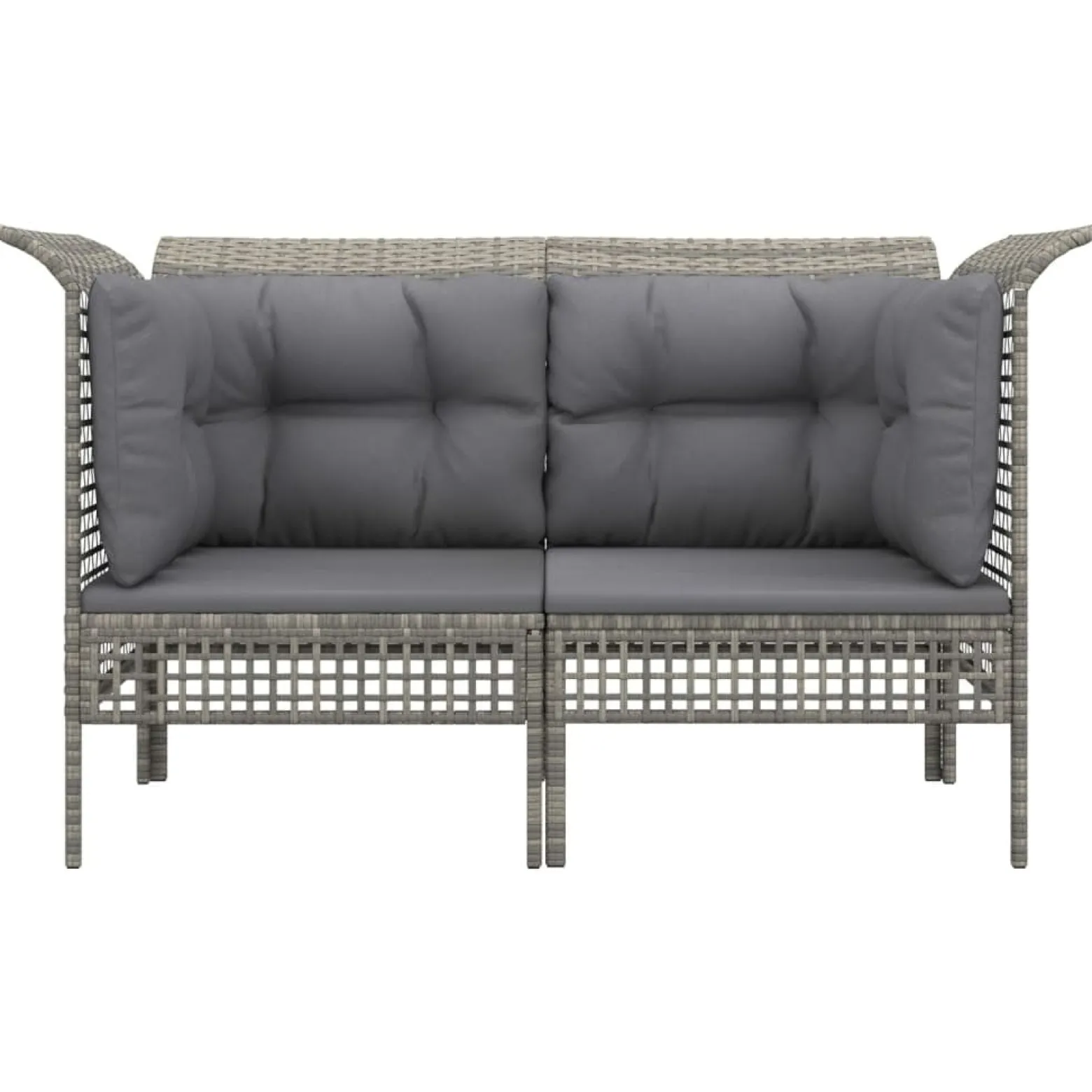 Sofa narożna Szary Technorattan Sofa narożna (2 szt.) vidaXL