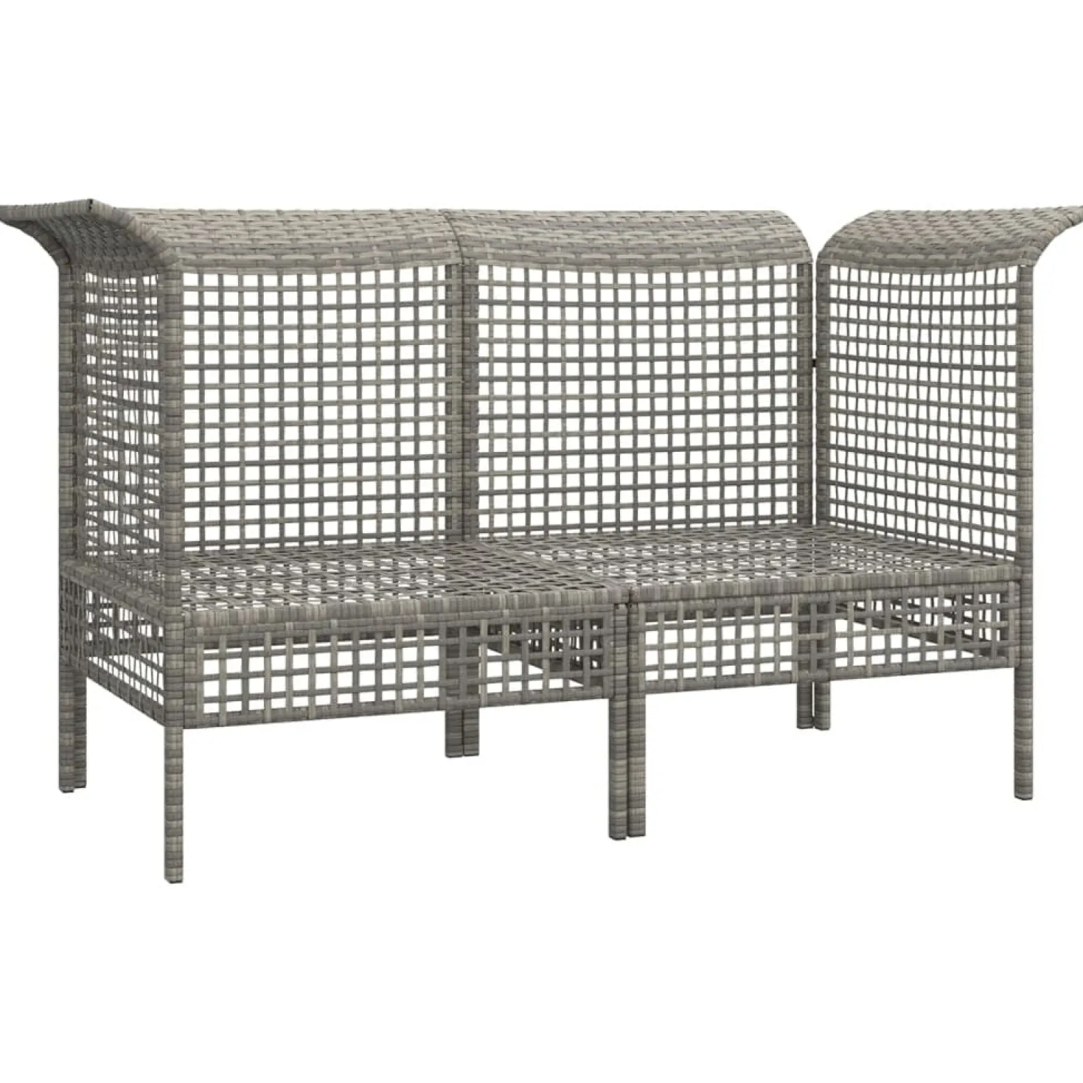 Sofa narożna Szary Technorattan Sofa narożna (2 szt.) vidaXL