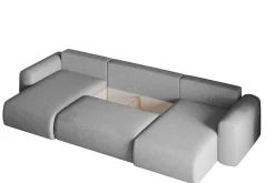 Sofa narożnik CAPRI U, z funkcją spania, do salonu, jasnobrązowy