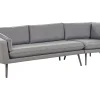 Sofa ogrodowa tapicerowana dla 3 osób szara