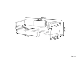 Sofa ogrodowa tapicerowana dla 3 osób szara