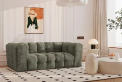Sofa 2-osobowa, Kanapa BALOO, tkanina Szenil + Bukla, Zielony