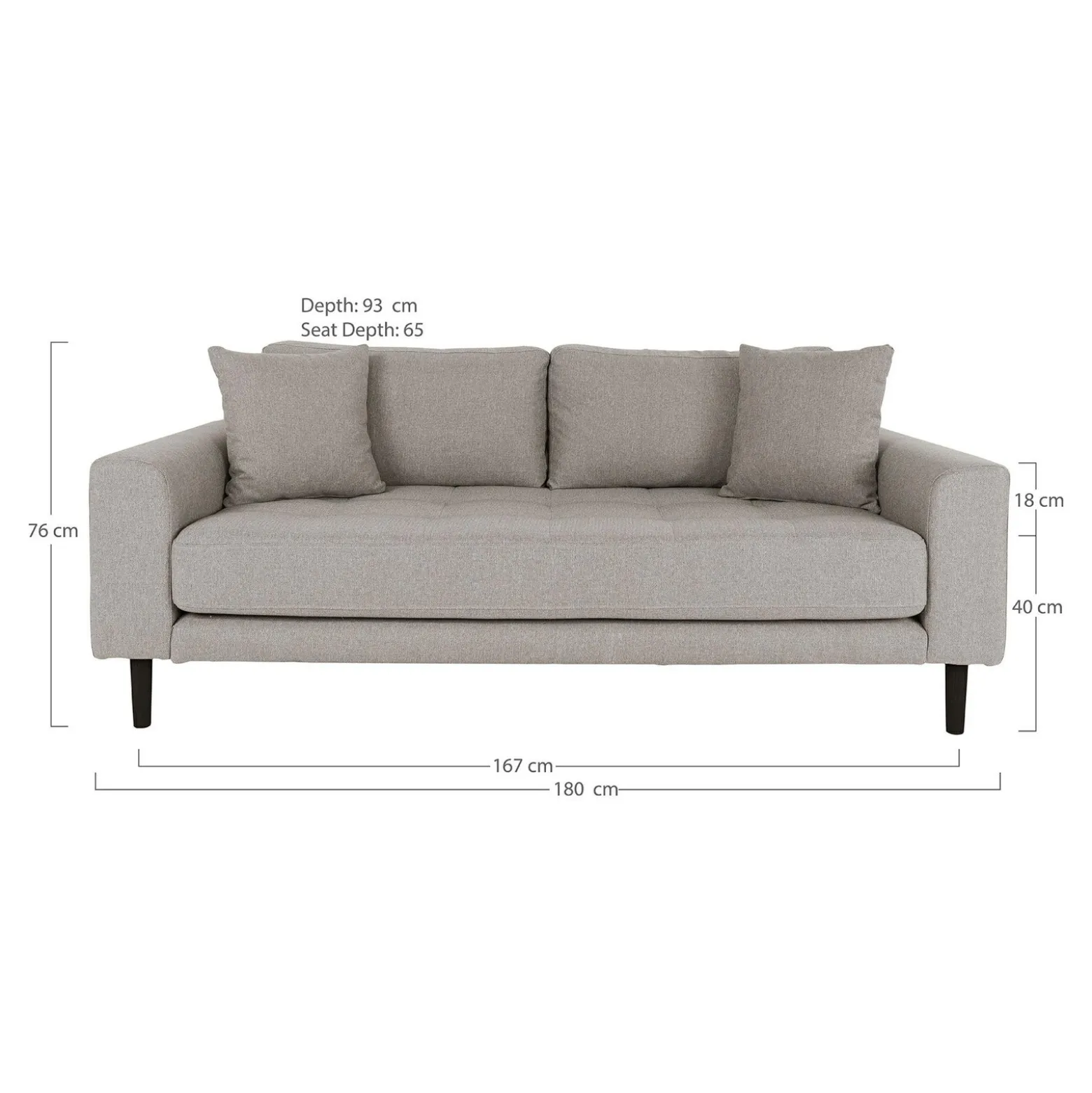 Sofa 3-osobowa Lido beżowa bukowe nogi w stylu skandynawskim