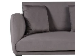 Sofa 3-osobowa welur beżowoszara